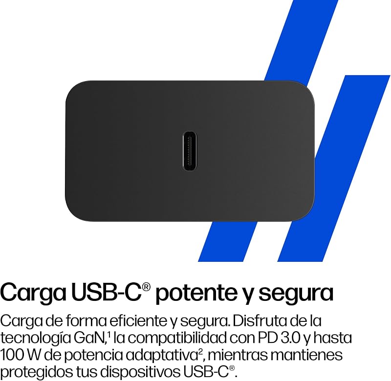 Carregador de parede USB-C GAN de 100W, Entrega de Energia (PD 3.0)