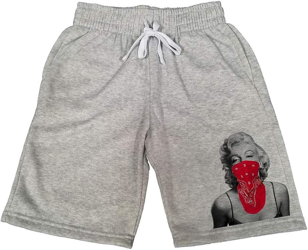 red sweatpant shorts