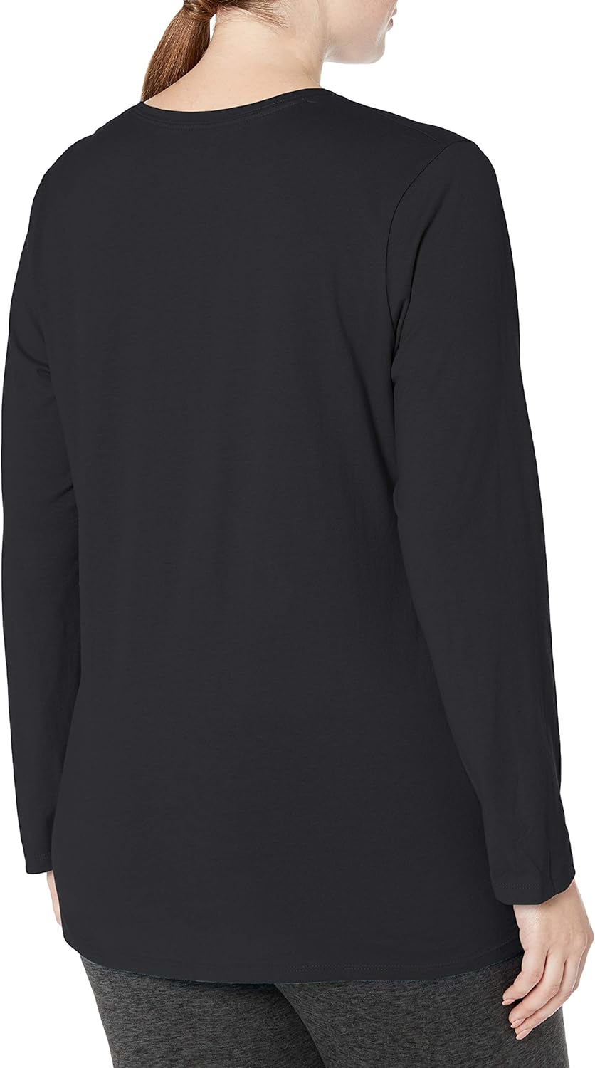 JUST MY SIZE Women's Plus Size Vneck Long Sleeve Tee at  Women’s Clothing store