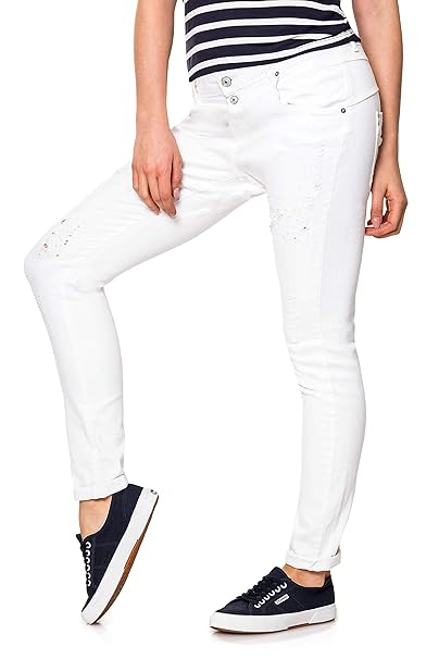 ONLY Damen Slim Fit Jeans Antifit Destroyed Jeans Skinny Jeans Used Look