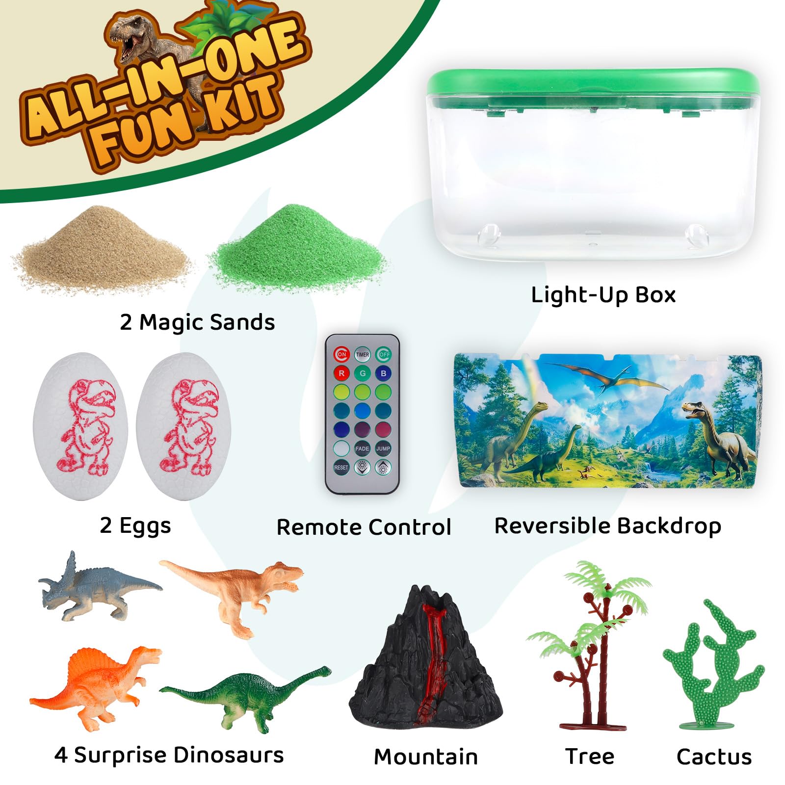 Dinosaur Terrarium Kit for Boys - DIY Light Up Terrarium Kit for Kids with Remote - Dinosaur Toys Crafts for Kids 3-5 5-7 - Fun Birthday Christmas Gifts for Ages 4 5 6 7 8 9 10+ Year Old Boys Girls