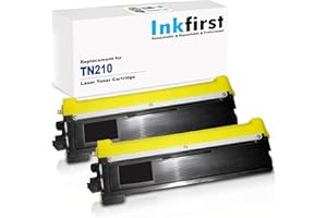 2 Inkfirst® Black Toner Cartridge TN210BK (TN-210 TN210 BK) Compatible Remanufactured for Brother TN210 Black HL-3040CN HL-30