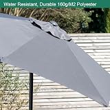 GardenKraft 2.7m Outdoor Parasol Tilt & Crank 6 Ribs Charcoal view 9