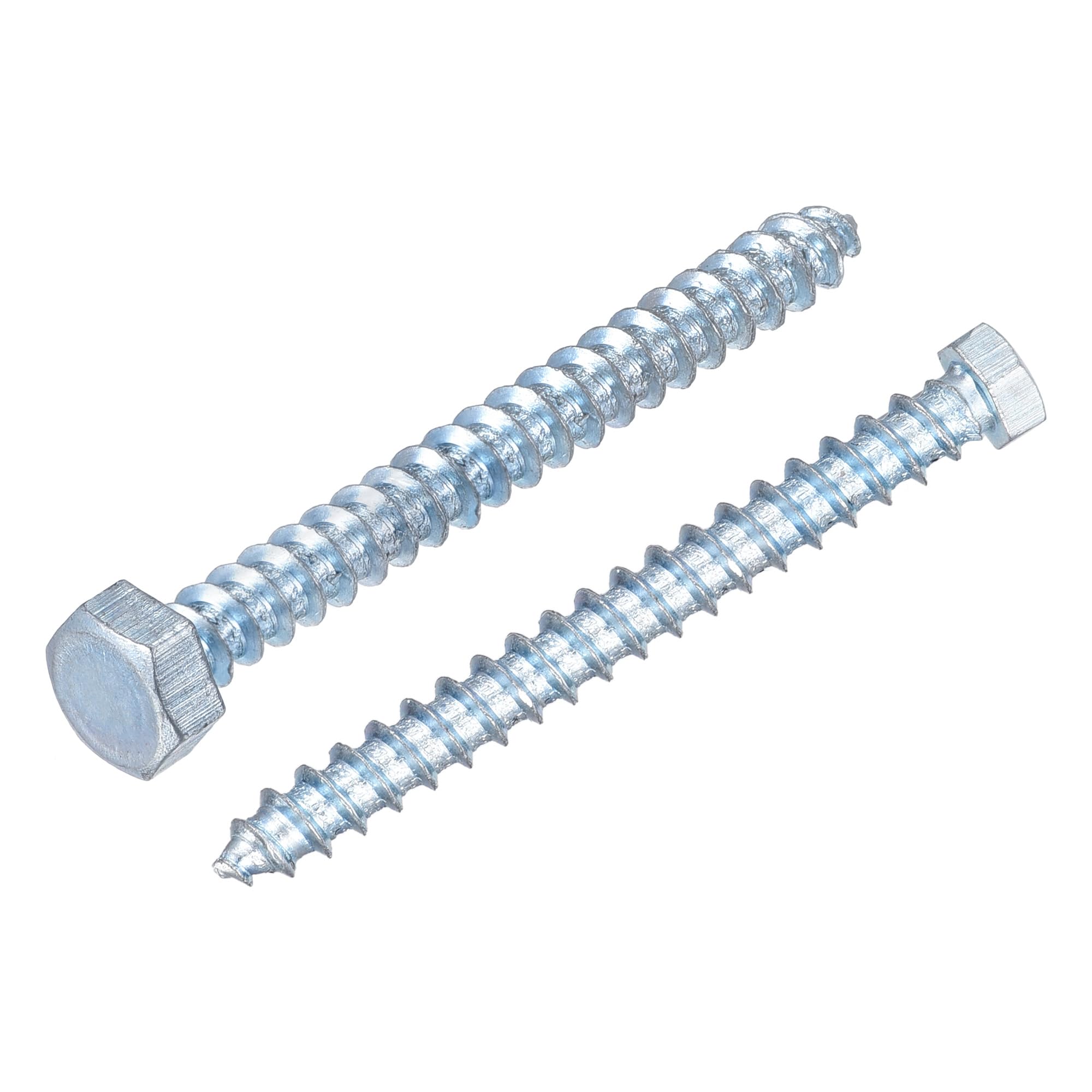 sourcing map Hex Lag Screws, M6 x 60mm Carbon Steel Zinc Plated Half Thread Self-Tapping Bolts for Wood Screw 25Pcs