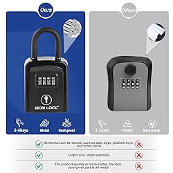 Iron Lock® - Key Lock Box Portable with Removable
