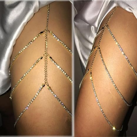Amazon Com Iuhan Shiny Women Rhinestone Body Jewelry Leg Thigh