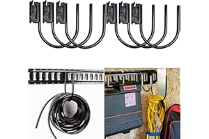 JIMIKAY 6 Pack E-Track J-Hooks Heavy Duty 5 in J Hook Fitting with Spring Fitting Attachments, Enclosed Trailer Cargo Management Use as Shelf Bracket,Pickup,Cargo Van,Semi-Trucks Trailer Hang Tools(Black)