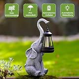 Goodeco Elephant Ornaments with Solar Lanterns 27.5cm Outdoor Garden Statue view 6