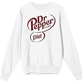 Bioworld Dr Pepper Diet Dr Pepper Logo Adult White Crew Neck Long Sleeve Sweatshirt