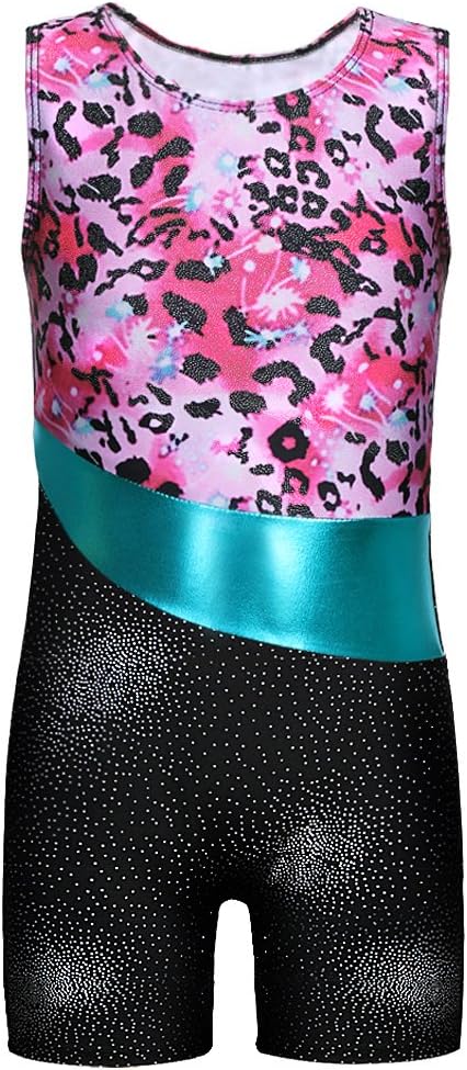One-piece Black Rainbow leotard for Little Girls