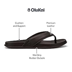 OLUKAI Olali Men's Leather Sandals, Versatile