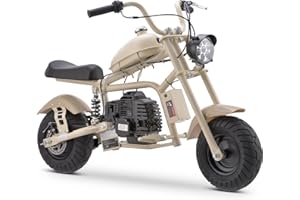 HOVER HEART Gas Mini Chopper Bike, DB003 Model 49.4 CC 2-Stroke Dirt Bike with Big Headlight, Rear Shock Absorber, Metal Frame, Disc Brakes, Max Load 165Lbs, Up to 20Mph, EPA Approved