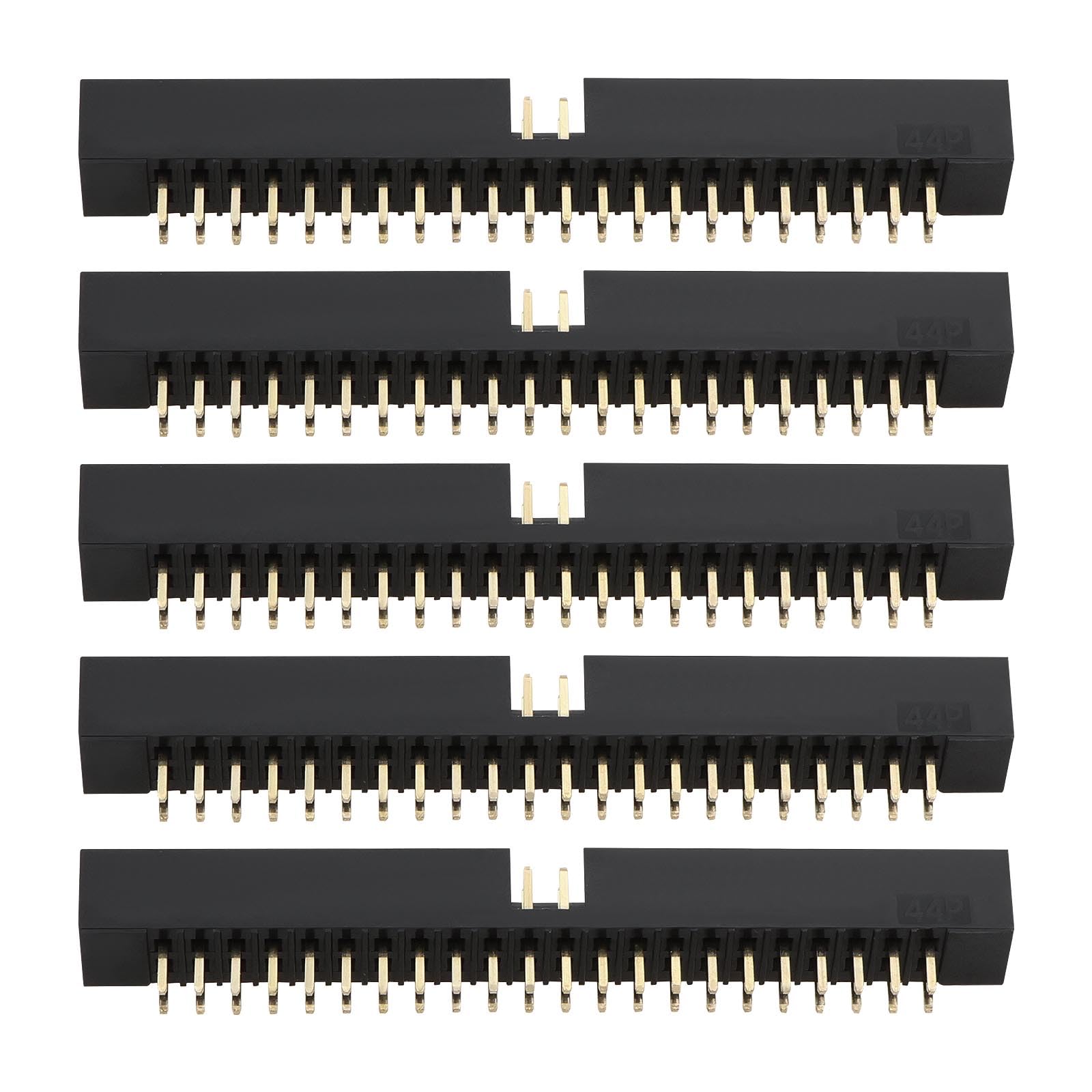 eMagTech 5pcs 2x22 Double Row 44-Pin IDE Port Box Header Connector 2.0mm Pitch Male Socket Terminal Compatible with Commodore-Amiga 1200/600