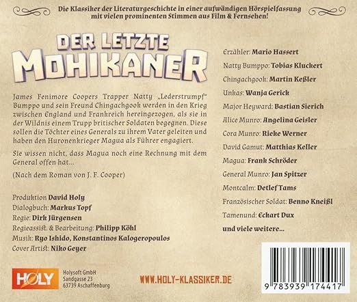 Holy Klassiker 26 Der Letzte Mohikaner David Holy Markus Topf James Fenimore Cooper Amazon De Musik