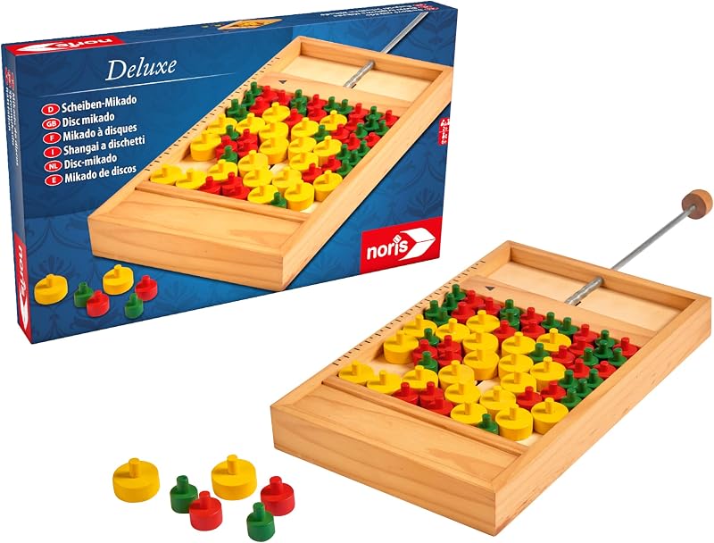 noris Mikado 606101929 Deluxe Discs Classic Game for Kids 6+ & Adults Wooden