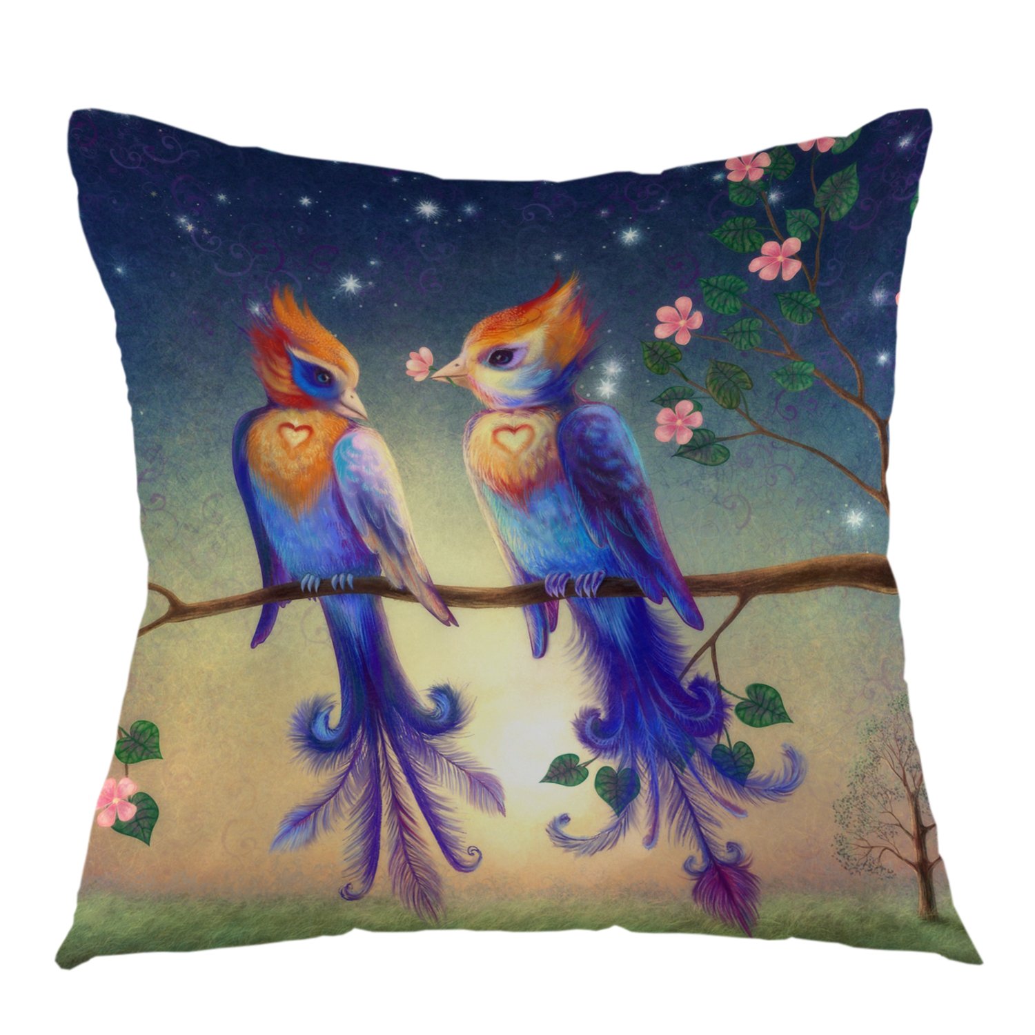 Best Blue Decorative Bird Pillows Living Room