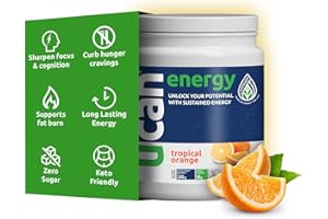 UCAN Energy Powder, Orange, Keto, Sugar-Free Pre & Post Workout for Men & Women, Non-GMO, Vegan, Gluten-Free, Great for Runners, Gym-Goers and High Performance Athletes | 30 Servings (26.5 Ounces)