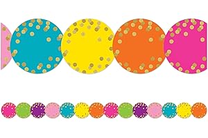 TEACHER CREATED RESOURCES Confetti Circles Die-Cut Border Trim