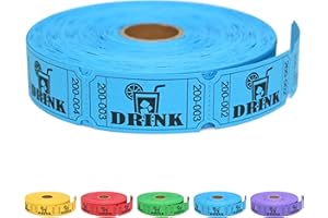 ESSENTIAL 1000 Raffle Tickets Rolls, Drink Tickets Single Roll for Events, Leisure, Movie Watching, Entertainment, Class Reward & Prizes (Blue - 5 Color Selection)