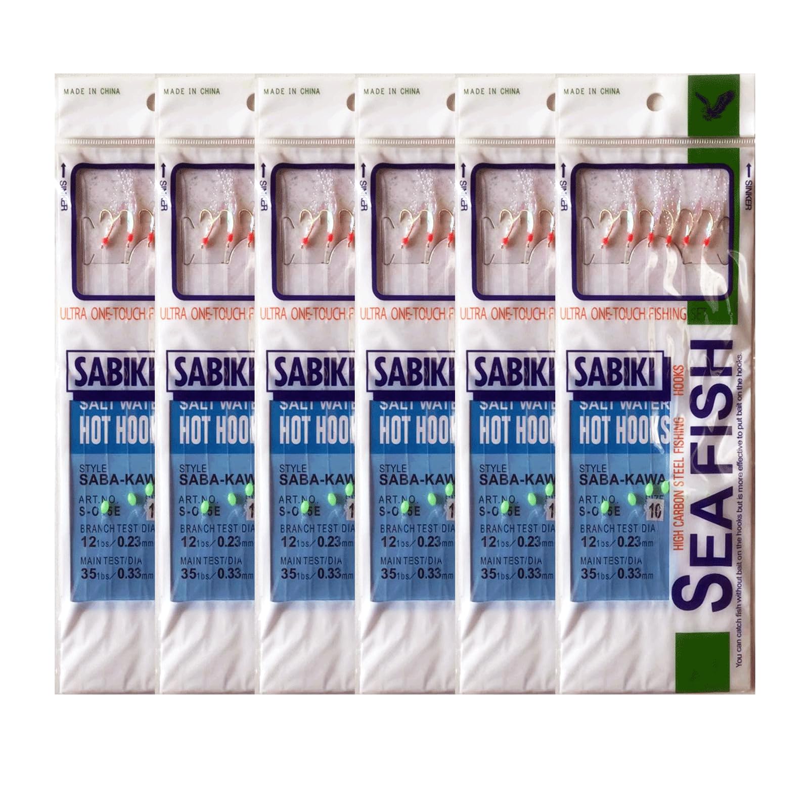 Photo 1 of 36-Piece Luminous Sabiki Rigs - Fishing Lures with Sharp Hooks for Freshwater & Saltwater(Hook Length 15.56mm, Width 6.87mm, Thickness 0.67mm,)