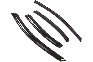 TuningPros Outside Mount Window Vent Visors Rain Guards Compatible with Kia Rio Sedan 2006-2011 | Side Window Wind Deflectors Rain Shields | Smoke Tinted, 4 Pcs Set, DGWV-645