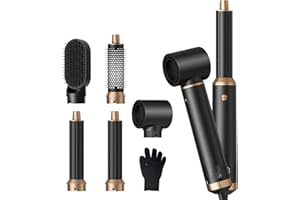 TRYLATER 5 in 1 Hair Dryer Brush, Negative Ion Air Styler Wrap Hair Styler Upgrade Blow Dryer Brush Air Curler for Hair, Blowout Brush Set As A Gift for Straight/Curl/Drying/Smoothing