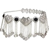 idealway Women's Belly Waist Chain - Dancing Belt Beach Belts Bohemian Body Chain Coin Tassel Belt Belly Jewelry Women Accessories