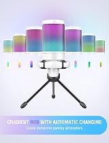 FIFINE USB Microphone for Gaming RGB Cardioid Gain Knob Shock Mount White view 4