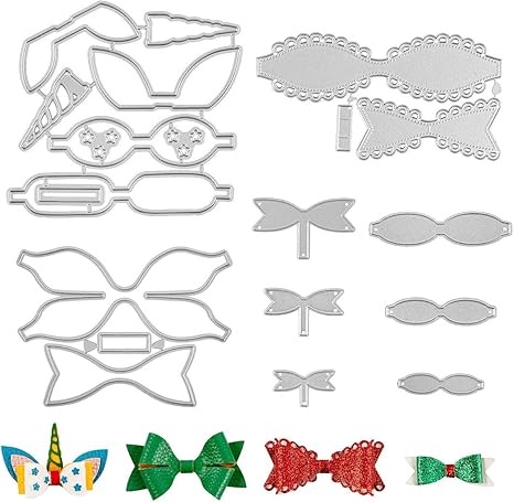 Amazon Com 6 Set Bow Tie Cutting Dies Unicorn Bows Die Stencil