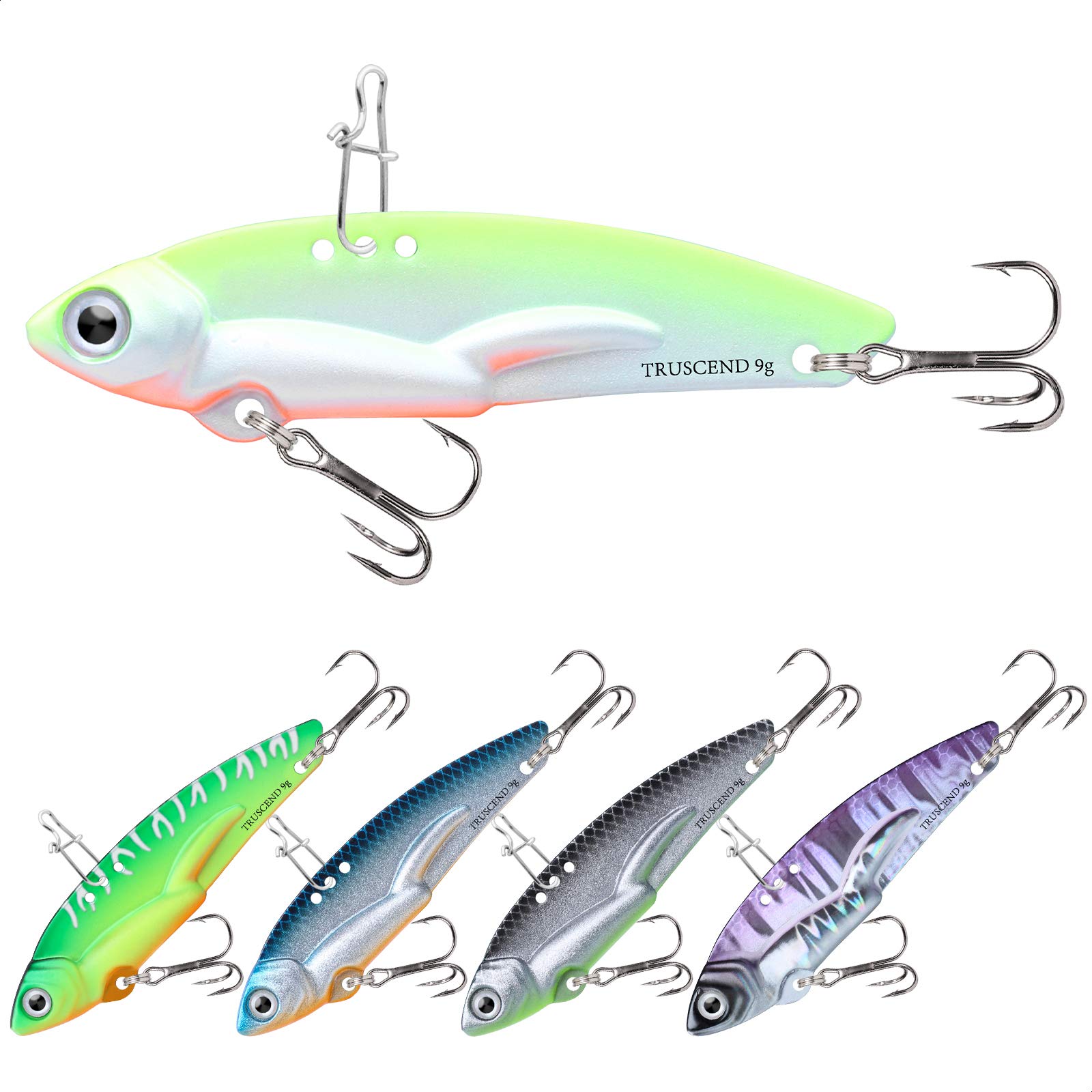 TRUSCEND Valuable Fishing Jigs of Captain's Favorite, Shiny Saltwater Spoons Perfect for Jigging, Slow Pitch Jig Catch More Fish,Durable and Well-Made Bass Fishing Lures with Sharp Hook C1-2.2in-0.3oz