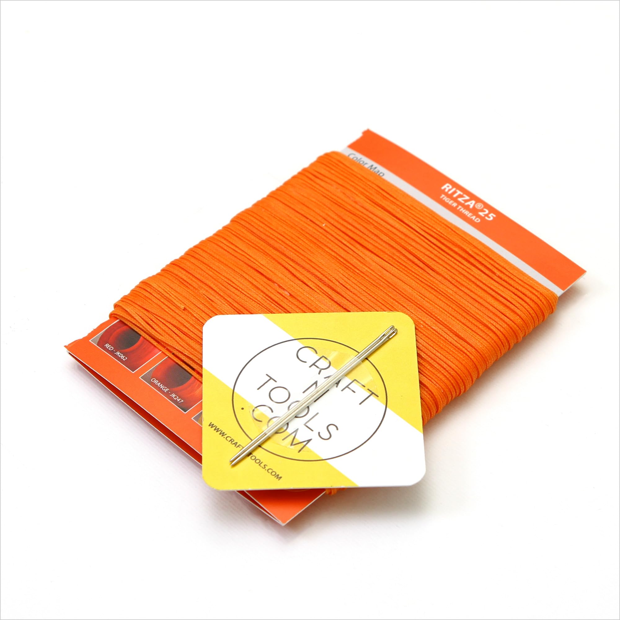 Orange 1.0mm RITZA 25 Tiger Thread for Leather Craft | Waxed Polyester Saddlers Thread