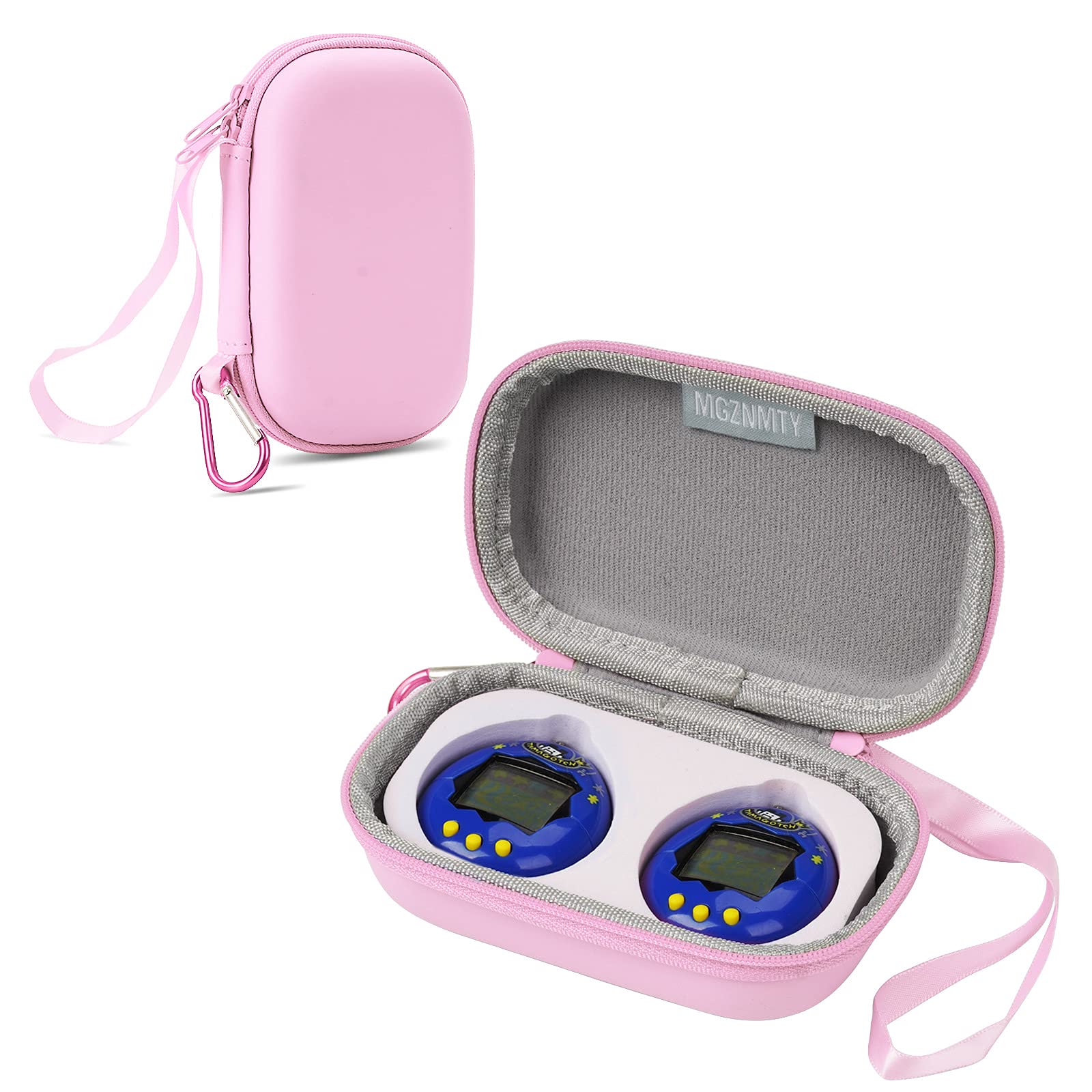 Protective Storage Case Compatible with 2 Tamagotchi Original Electronic Game Virtual Pet (Only Case) (Pink,M)