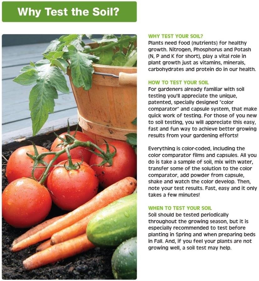 Luster Leaf 1601 Rapitest Test Kit for Soil pH, Nitrogen, Phosphorous and Potash, 1 Pack : Soil Testers : Garden & Outdoor