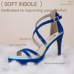 IDIFU Platform High Heels for Women Blue Strappy