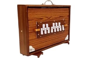 Shruti Box, Teak Wood, Chrome, 16 x 12 x 3 Inches, Tuned 440, Surpeti Instrument. Best for Yoga, Kirtan, Musical Instrument