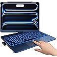 typecase Keyboard Case for iPad Pro 11-inch(M4) 2024,Keyboard Case with 11 Colors Backlight for iPad Pro 11,360°Rotatable Protective Case with Pencil Holder,Built-in Trackpad,Thin&Light,Midnight Blue