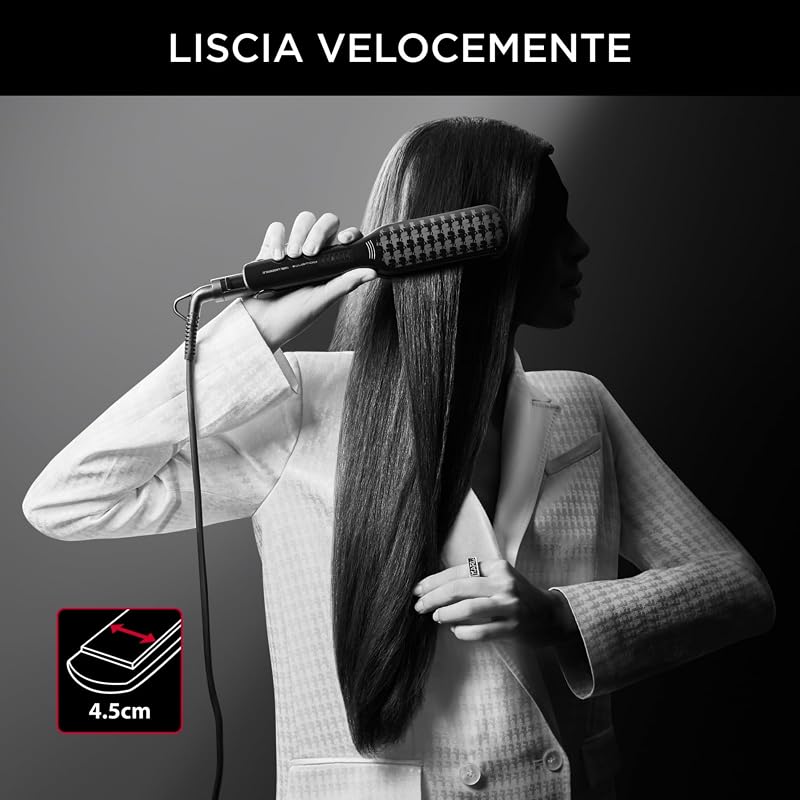 x KARL LAGERFELD SF411L Extra Liss Piastra per Capelli, Superficie Larga, 6 Temperature, Riscaldamento Rapido, Rivestimento in Cheratina, Nero