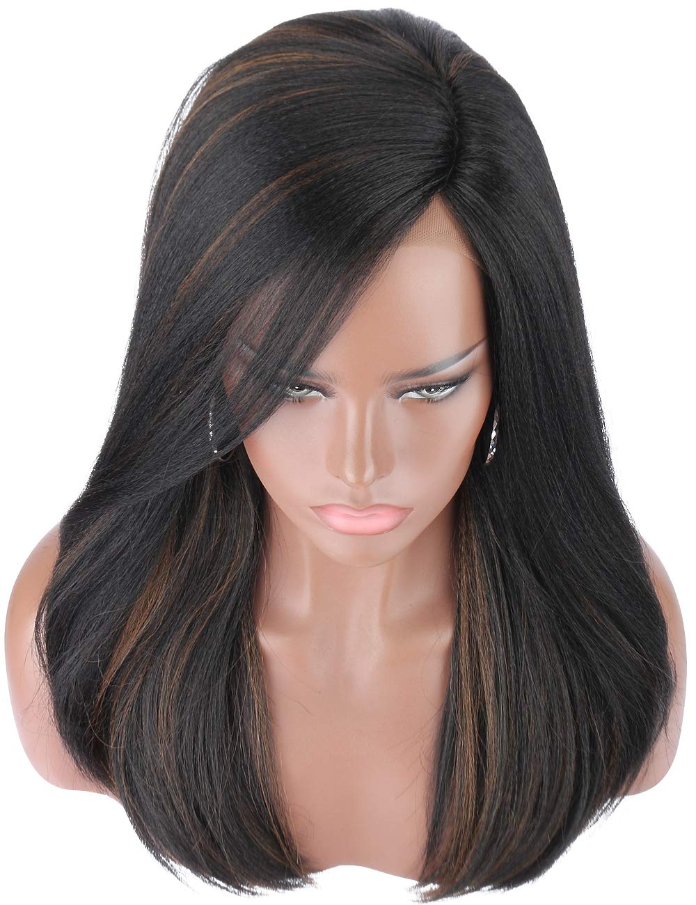 Amazon Com Kalyss 22 Inches Women S Straight Black Wigs With