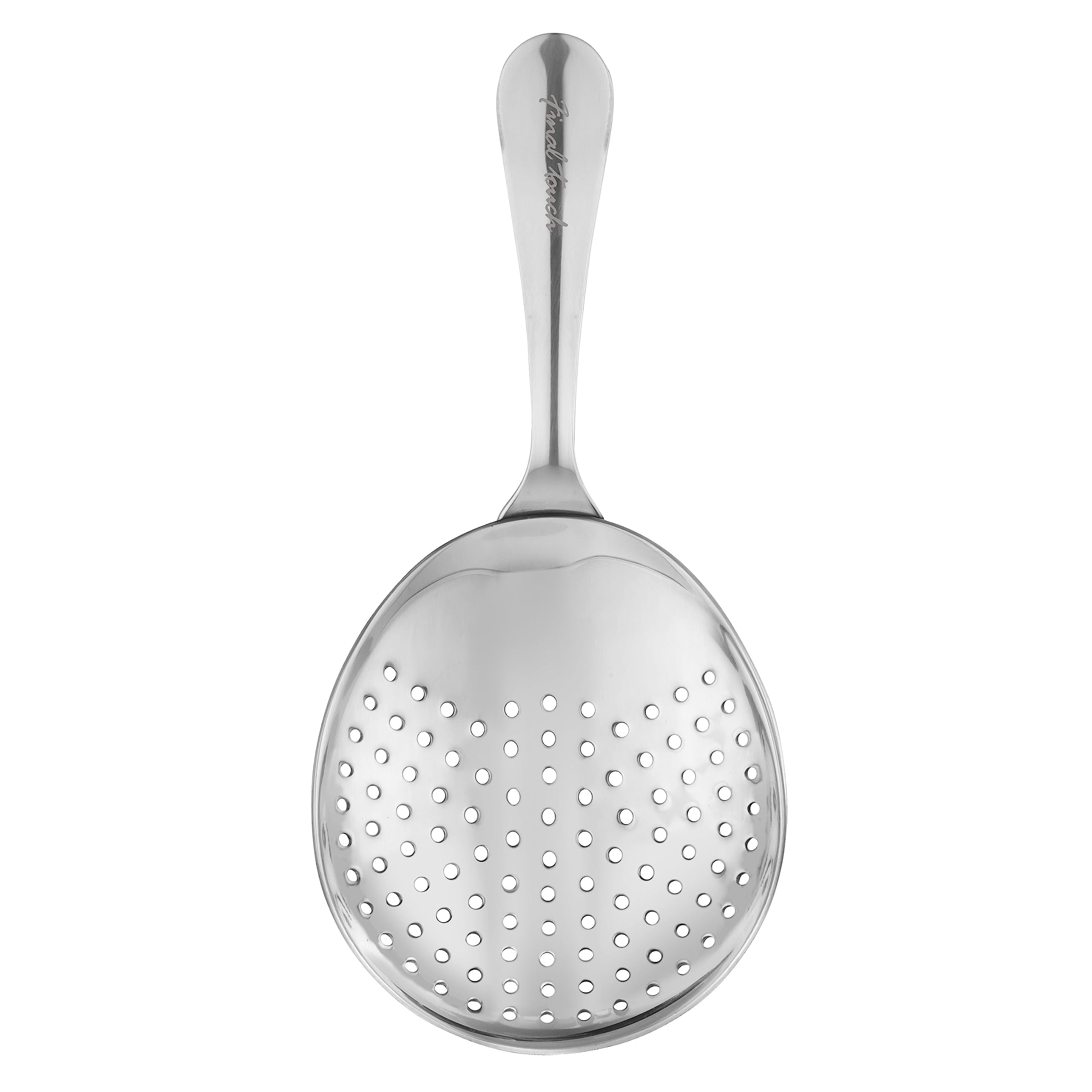 Final Touch Stainless Steel Cocktail Strainer for Mixing Mint Juleps and Other Cocktails Fits Most Standard Mixing Glasses