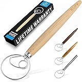 Zulay Kitchen 13-Inch Danish Dough Whisk - Wooden