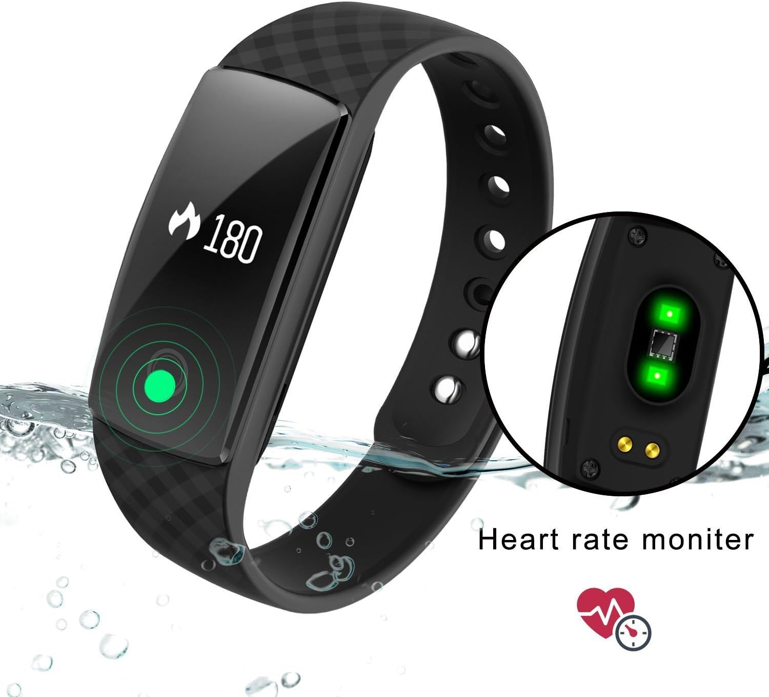 DENISY Fitness Trackers Wireless Activity Smart Bracelet with Heart Rate Monitors for IOS Android Activity Watch Wristband.
