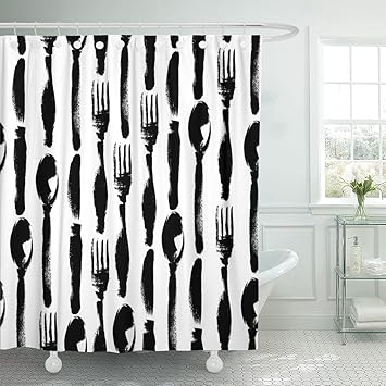 Amazon Com Emvency Fabric Shower Curtain Curtains With Hooks