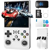 R40MAX Retro Handheld Game Console, 4.0 Inch Portable Open Source Linux System, with 64GB TF Card,720x720 IPS HD Screen, 4000mAh Large Battery Portable Pocket Hand Held Video Game(White)