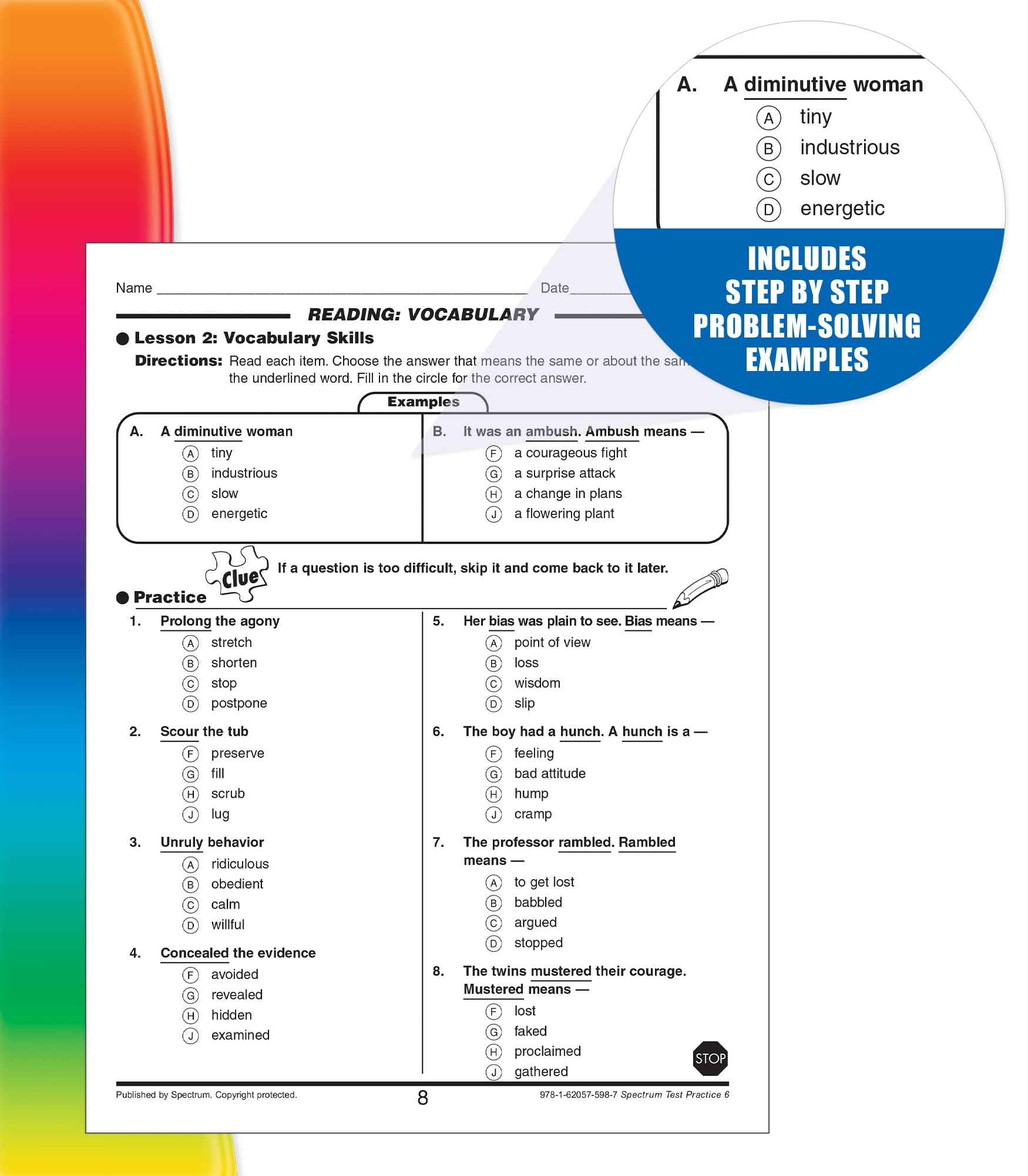 Spectrum Grade 6 Test Practice Workbooks, Ages 10 to 11, Math, Language Arts, and Reading Comprehension 6th Grade Test Practice, Reproducible Book, ... and Math Practice - 160 Pages (Volume 66) Spectrum Grade 6 Test Practice Workbooks, Ages 10 to 11, Math, Language Arts, and Reading Comprehension 6th Grade Test Practice, Reproducible Book, ... and Math Practice - 160 Pages (Volume 66) Paperback