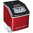 Frigidaire EFIC452-SSRED XL Maker, Makes 40 Lbs. of Clear Square Ice Cubes A Day, Stainless, Red Steel