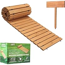 Anti-slip Outdoor Wooden Path Wooden Garden Walkway - 6 Ft Straight ...
