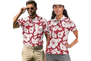 INSTANTARTS Couple Matching Outfit Golf Shirts for Men Women Quick-Dry Short Sleeve Casual 1/4 Zip Up Summer Workout Tops