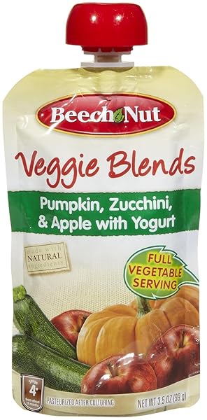 BEECH-NUT STAGE 4 PUREES – PUMPKIN ZUCCHINI & APPLE WITH YOGURT – 8 PK
