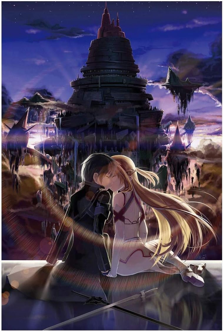 YUBAIBA Sword Art Online Jigsaw Puzzle, Anime Wooden Jigsaw, 1000 Pieces, Adult Creative Gift Decompression Jigsaw, Educational Children Toy