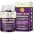 Extra Strength Iron Gummies for Women and Men - Potent 45mg per Serving Chewable Iron Supplement for Women and Men with Vitamin C for Higher Absorption - Vegan Daily Iron Gummy No Artificial Flavors